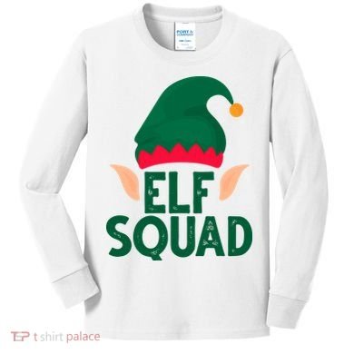 Elf Squad Christmas Holiday Cute Kids Long Sleeve Shirt