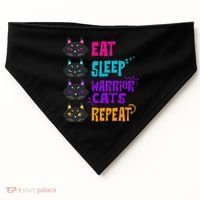 Eat Sleep Cat Warrior Repeat Cat Warrior Love Cats USA-Made Doggie Bandana thumb 0