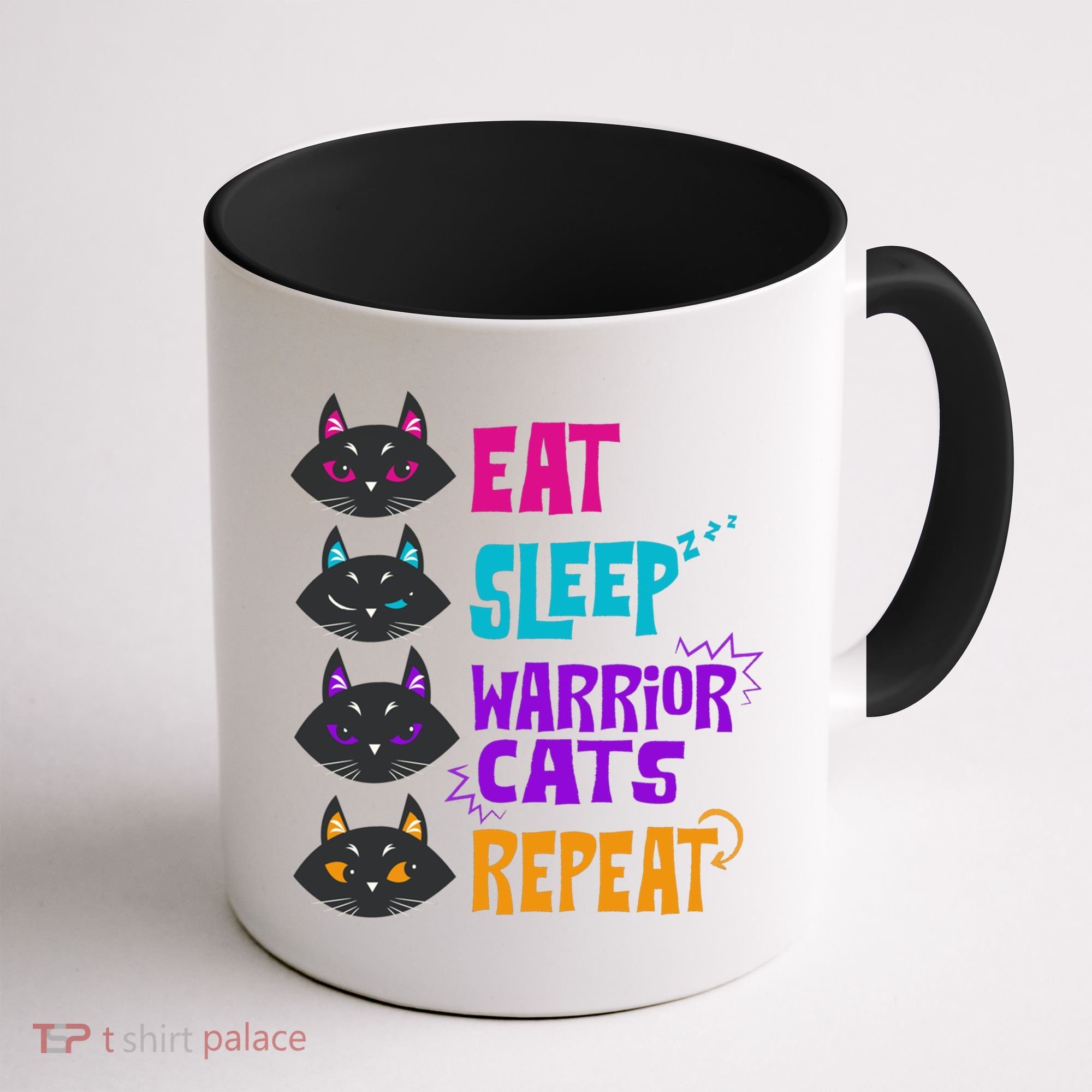 Eat Sleep Cat Warrior Repeat Cat Warrior Love Cats Coffee Mug