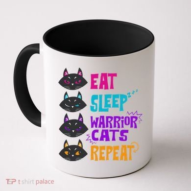 Eat Sleep Cat Warrior Repeat Cat Warrior Love Cats Coffee Mug
