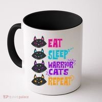 Eat Sleep Cat Warrior Repeat Cat Warrior Love Cats Coffee Mug thumb 0