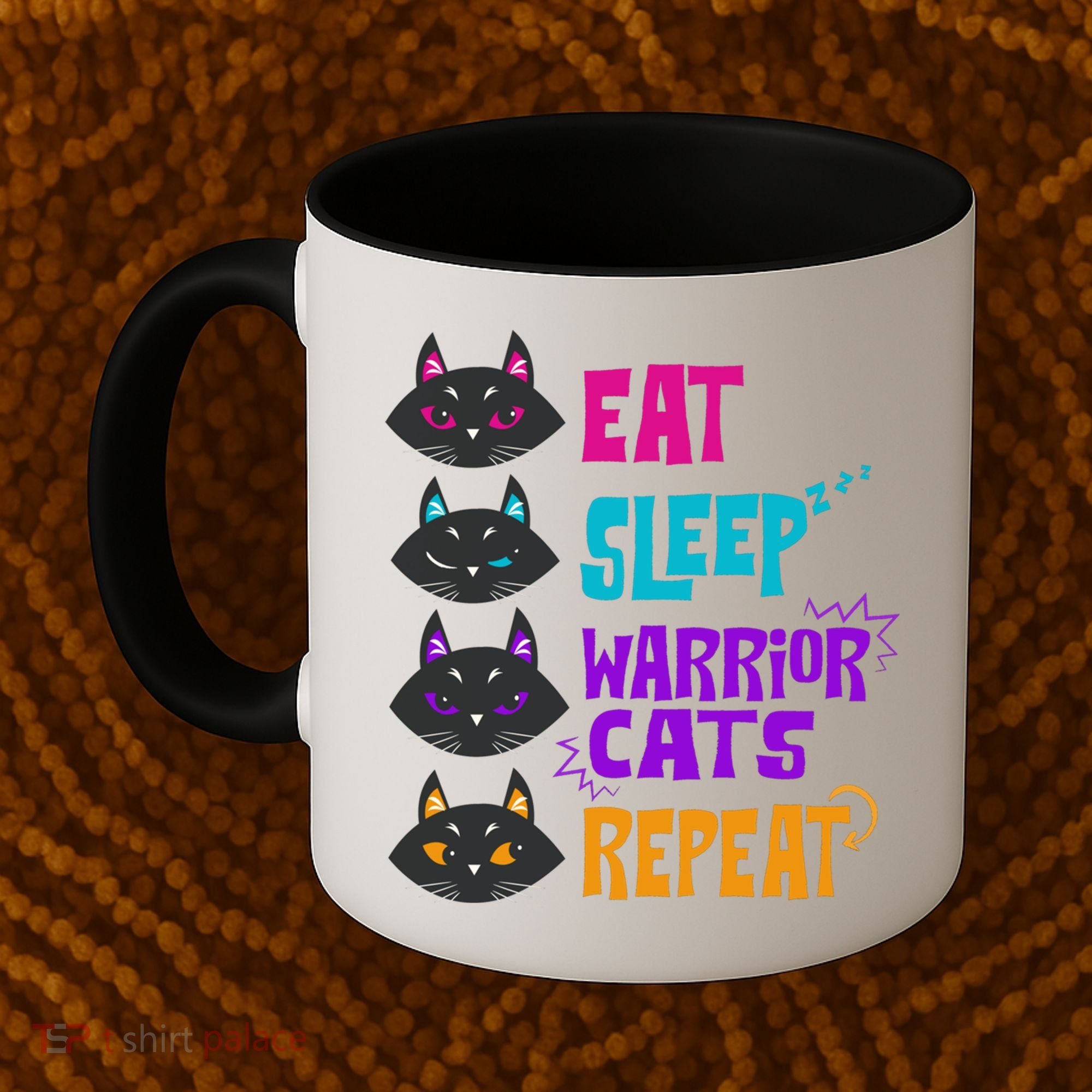 Eat Sleep Cat Warrior Repeat Cat Warrior Love Cats Coffee Mug