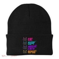 Eat Sleep Cat Warrior Repeat Cat Warrior Love Cats Beanie thumb 0