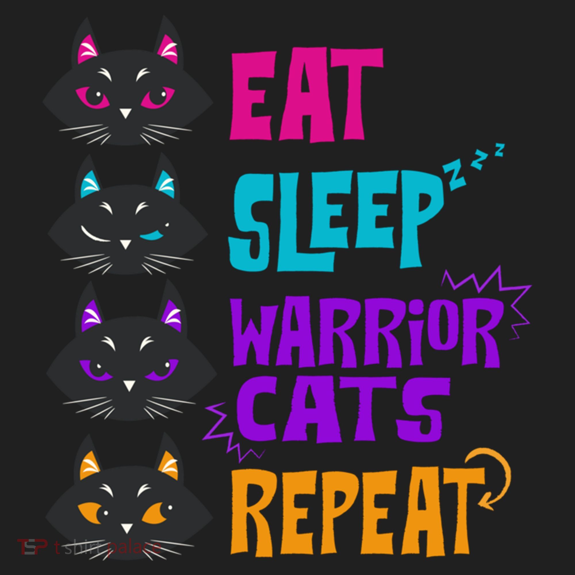 Eat Sleep Cat Warrior Repeat Cat Warrior Love Cats Beanie
