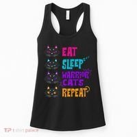 Eat Sleep Cat Warrior Repeat Cat Warrior Love Cats Women's Tank Top thumb 0