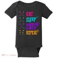 Eat Sleep Cat Warrior Repeat Cat Warrior Love Cats Baby Bodysuit thumb 0