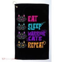 Eat Sleep Cat Warrior Repeat Cat Warrior Love Cats Golf Towel thumb 0