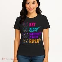 Eat Sleep Cat Warrior Repeat Cat Warrior Love Cats Women's T-Shirt thumb 4