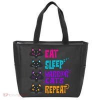 Eat Sleep Cat Warrior Repeat Cat Warrior Love Cats Tote Bag thumb 0