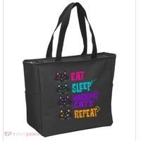 Eat Sleep Cat Warrior Repeat Cat Warrior Love Cats Tote Bag thumb 2