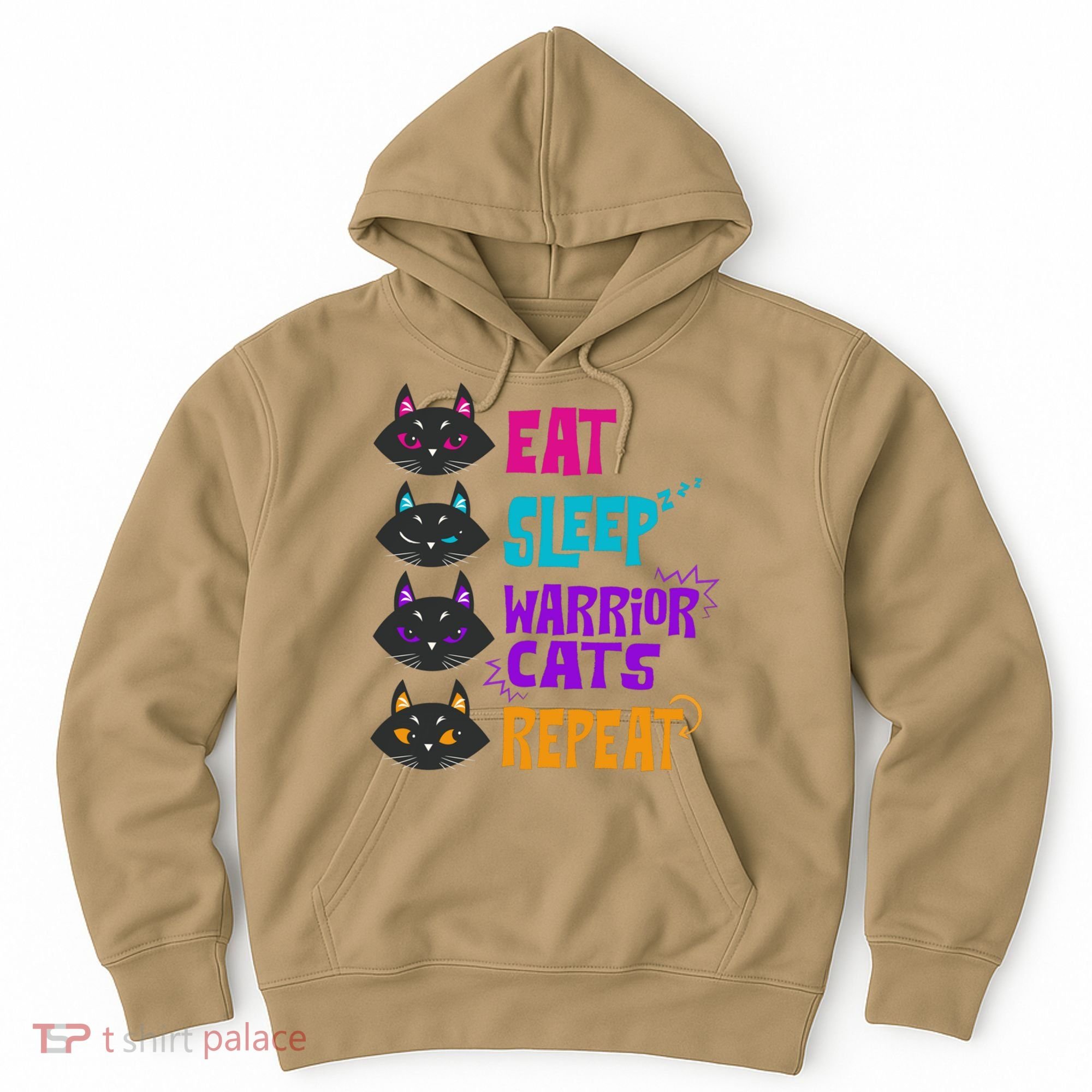 Eat Sleep Cat Warrior Repeat Cat Warrior Love Cats Hoodie