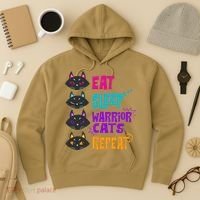 Eat Sleep Cat Warrior Repeat Cat Warrior Love Cats Hoodie thumb 3