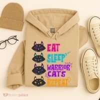 Eat Sleep Cat Warrior Repeat Cat Warrior Love Cats Hoodie thumb 4