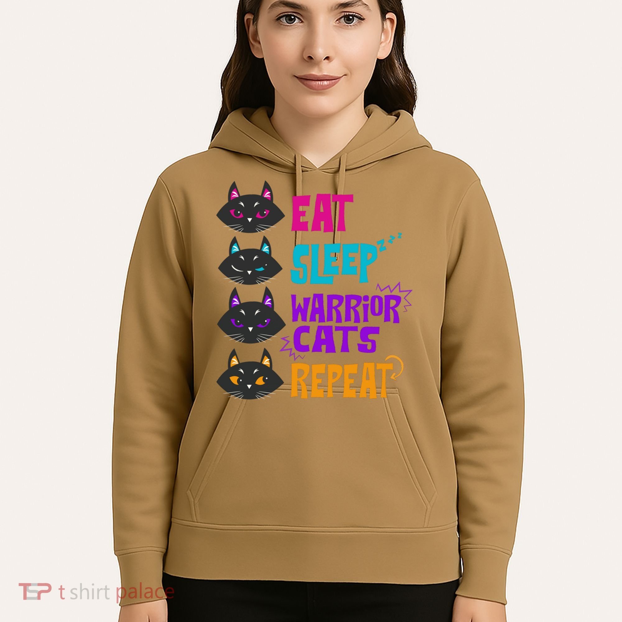 Eat Sleep Cat Warrior Repeat Cat Warrior Love Cats Hoodie