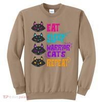 Eat Sleep Cat Warrior Repeat Cat Warrior Love Cats Sweatshirt thumb 0