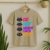 Eat Sleep Cat Warrior Repeat Cat Warrior Love Cats T-Shirt thumb 2