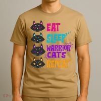 Eat Sleep Cat Warrior Repeat Cat Warrior Love Cats T-Shirt thumb 3