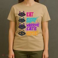 Eat Sleep Cat Warrior Repeat Cat Warrior Love Cats T-Shirt thumb 4