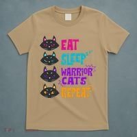 Eat Sleep Cat Warrior Repeat Cat Warrior Love Cats T-Shirt thumb 5