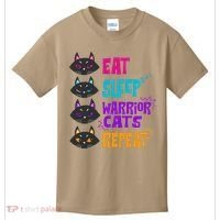 Eat Sleep Cat Warrior Repeat Cat Warrior Love Cats Kids T-Shirt thumb 0