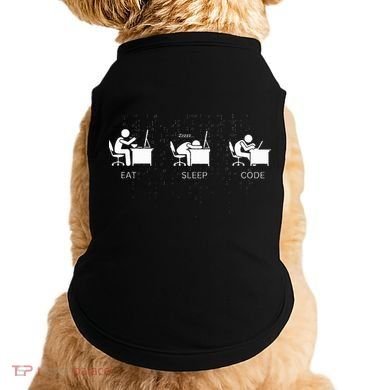 Eat Sleep Code Programmers Design Doggie Tank