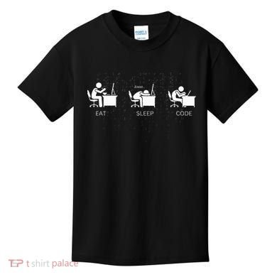 Eat Sleep Code Programmers Design Kids T-Shirt