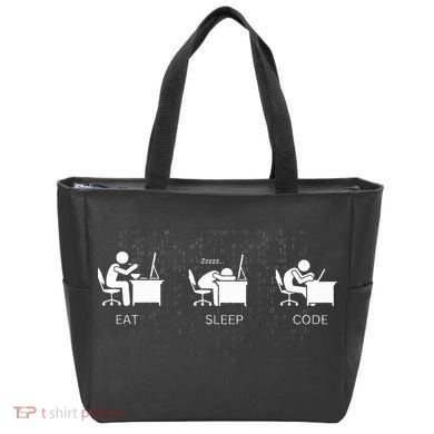 Eat Sleep Code Programmers Design Tote Bag