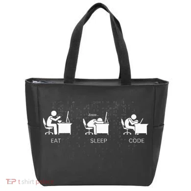 Eat Sleep Code Programmers Design Tote Bag