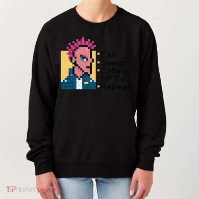 Eat Sleep Collect Nfts Repeat Pixel Women's Sweatshirt