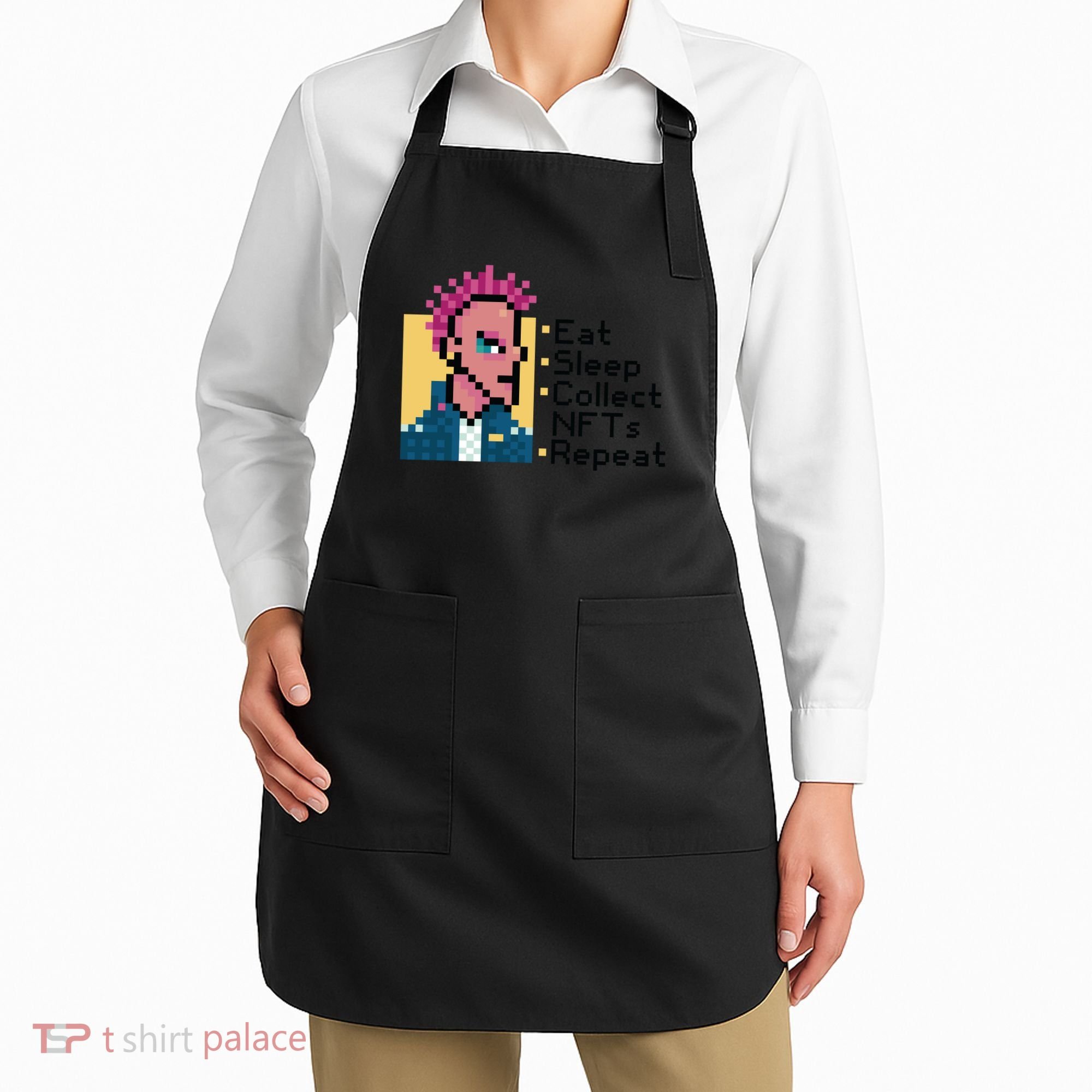 Eat Sleep Collect Nfts Repeat Pixel Apron