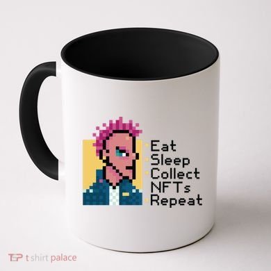 Eat Sleep Collect Nfts Repeat Pixel Coffee Mug