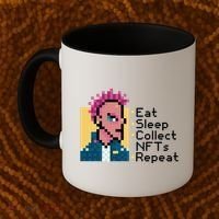 Eat Sleep Collect Nfts Repeat Pixel Coffee Mug thumb 2