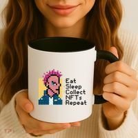Eat Sleep Collect Nfts Repeat Pixel Coffee Mug thumb 3