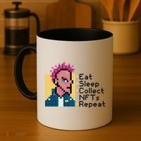 Eat Sleep Collect Nfts Repeat Pixel Coffee Mug thumb 4
