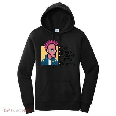 Eat Sleep Collect Nfts Repeat Pixel Women's Hoodie