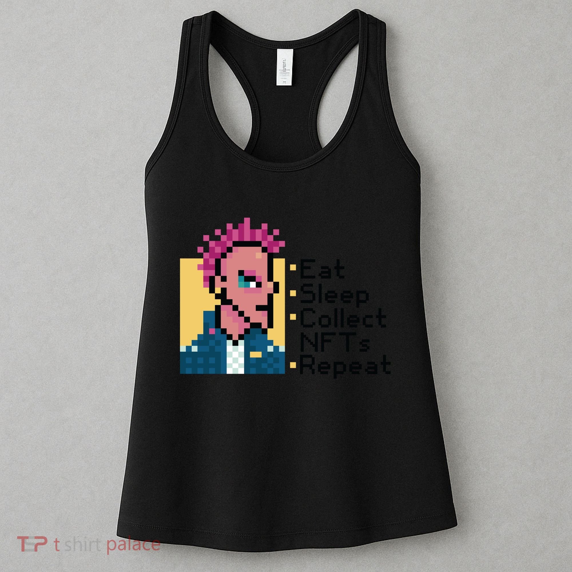 Eat Sleep Collect Nfts Repeat Pixel Women's Tank Top