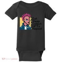 Eat Sleep Collect Nfts Repeat Pixel Baby Bodysuit thumb 0