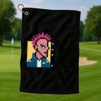 Eat Sleep Collect Nfts Repeat Pixel Golf Towel thumb 1