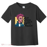 Eat Sleep Collect Nfts Repeat Pixel Toddler T-Shirt thumb 0