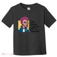 Eat Sleep Collect Nfts Repeat Pixel Toddler T-Shirt thumb 0