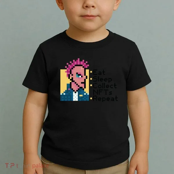 Eat Sleep Collect Nfts Repeat Pixel Toddler T-Shirt