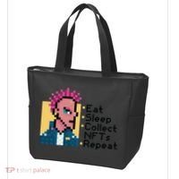 Eat Sleep Collect Nfts Repeat Pixel Tote Bag thumb 3