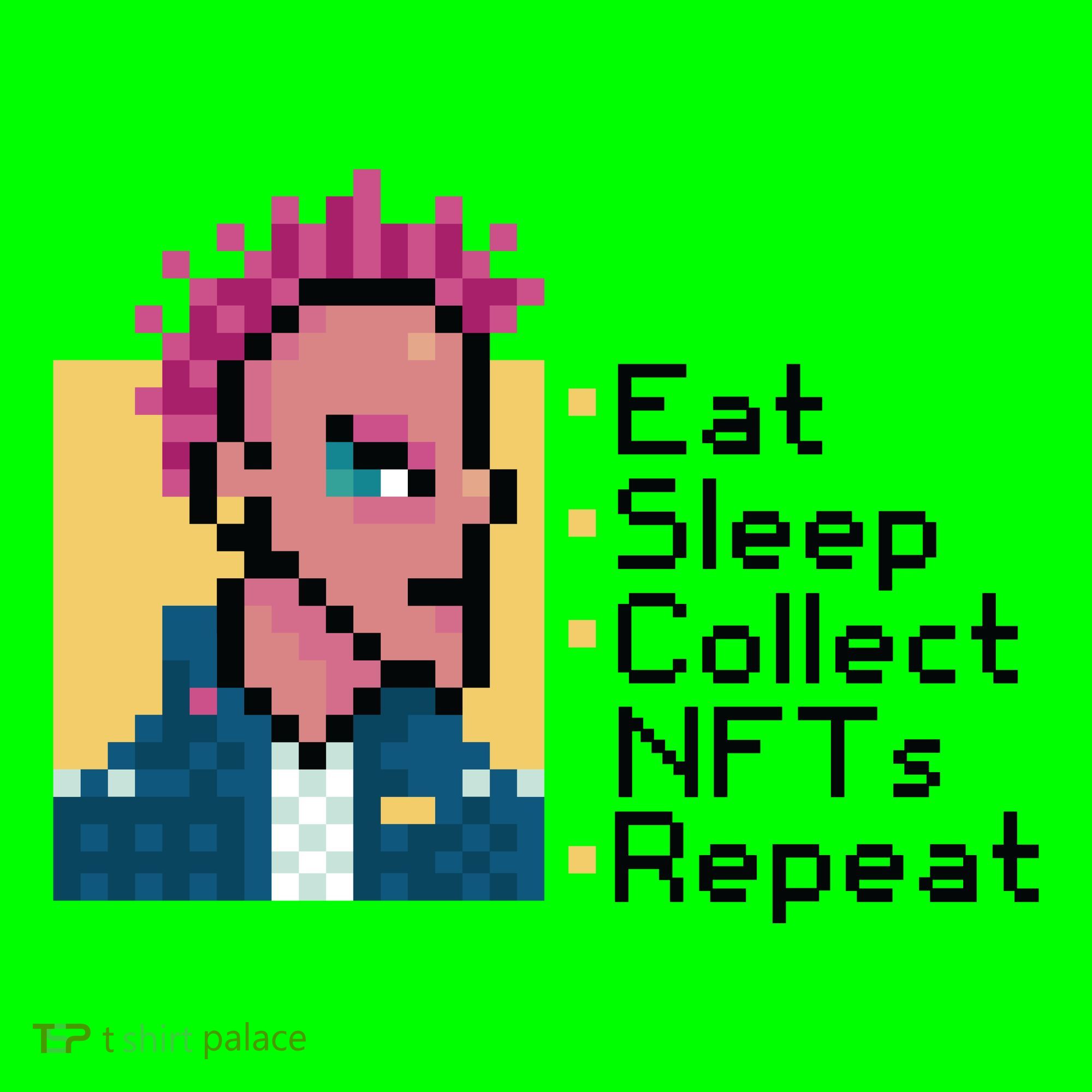 Eat Sleep Collect Nfts Repeat Pixel Coaster