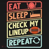 Eat Sleep Check My Lineup Repeat Retro Fantasy Football Kids Hoodie thumb 5