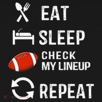 Eat Sleep Check My Lineup Repeat Retro Fantasy Football Women's Hoodie thumb 2