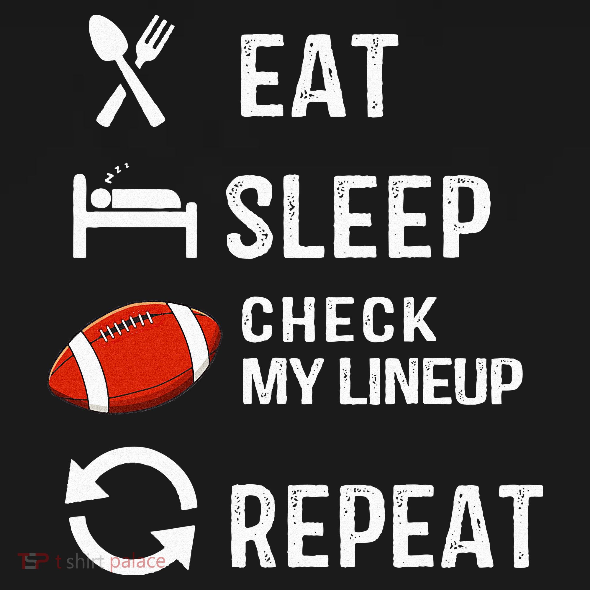 Eat Sleep Check My Lineup Repeat Retro Fantasy Football Women's Hoodie