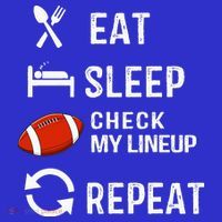 Eat Sleep Check My Lineup Repeat Retro Fantasy Football T-Shirt thumb 7