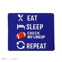 Eat Sleep Check My Lineup Repeat Retro Fantasy Football Mousepad thumb 0