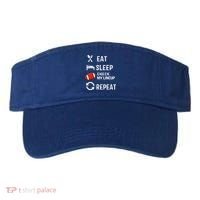 Eat Sleep Check My Lineup Repeat Retro Fantasy Football Visor thumb 0