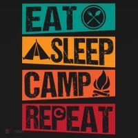 Eat Sleep Camp Repeat Funny Camping Vintage Retro T-Shirt thumb 7
